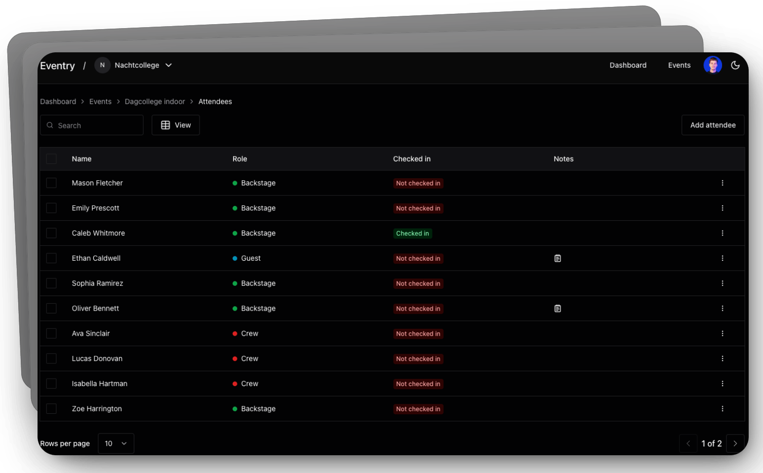 Screenshot of a ListPage in Saas UI Pro